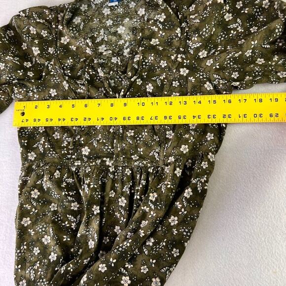 Old Navy Boho Spirit Dark Green Womens Long Sleeve Mini Swing Tunic Dress XS - Picture 6 of 7